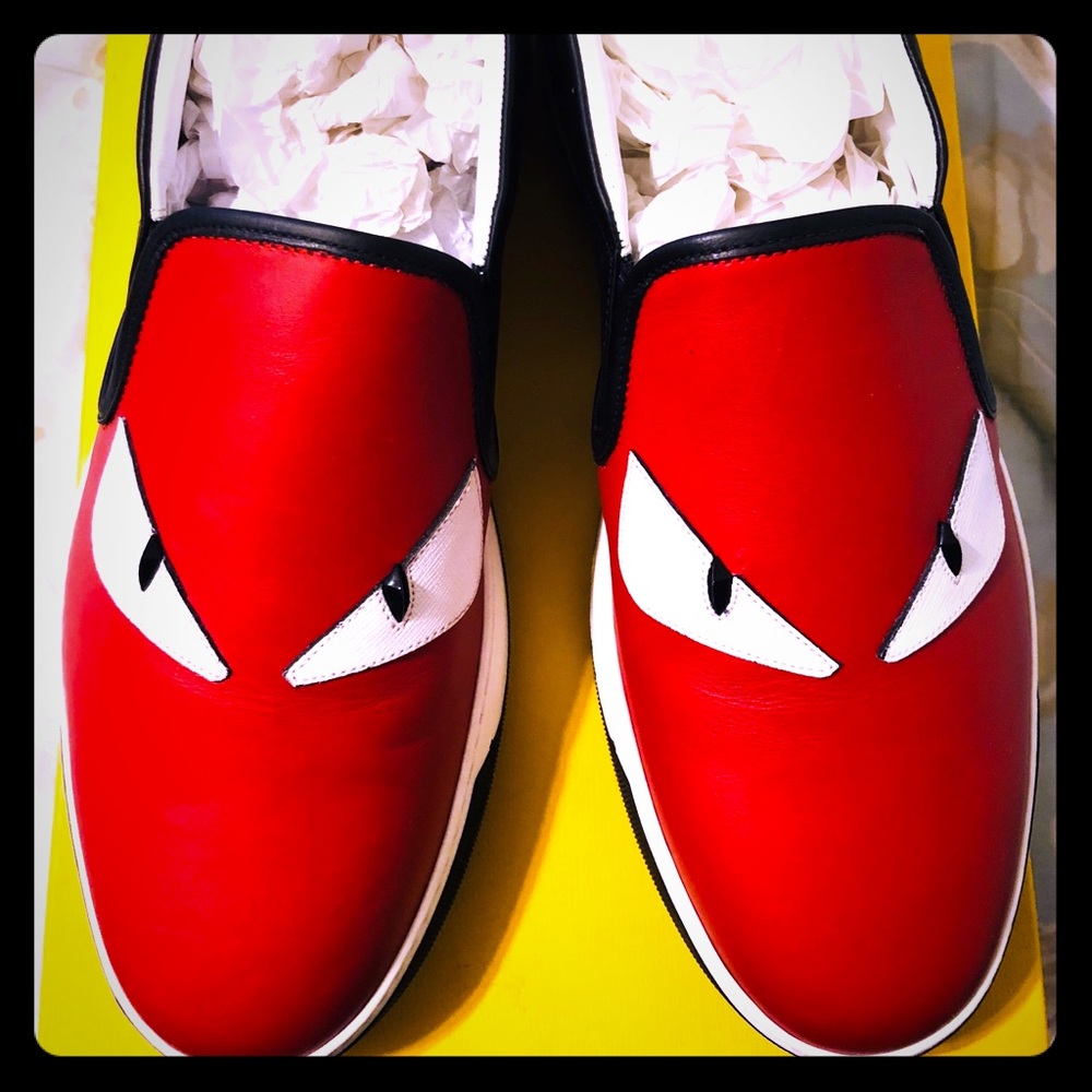 Fendi Monster Slip on Sneakers with Studs UK9/US10 - Picture 1 of 6